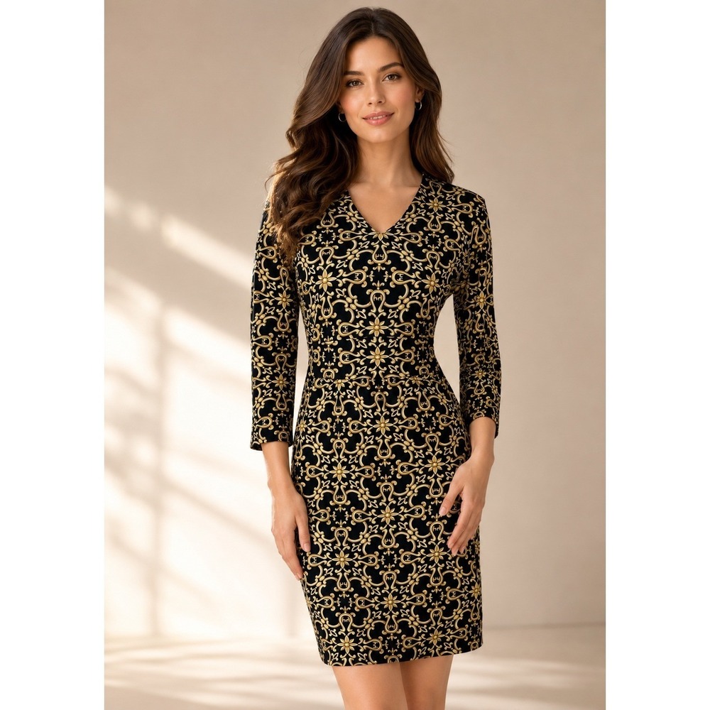 J.McLaughlin Carly Dress Small Catalina Cloth Quiet Luxury Horse Bit Equestrian